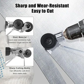 Generic 2 pack 2024 Upgraded Electric Drill Plate Cutter,DIY Metal Nibbler Drill Attachment,Sheet Metal Cutter Tool For Cutting Various Metals Materials AS Iron, Whiteboard, Steel, Copper, Aluminum