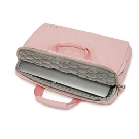 Kinmac 360 Degree Laptop Bag Full Cushioned Laptop Shoulder Bag For MacBook Pro 16 inch and 15 inch-15.6 inch Laptop (Pink)