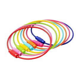 Qishing 16 Pack Stainless Steel Loops 1.5mm Colorful Wire Keychain Cable Large Key Rings 6 inch Key Chain for Luggage Tags, Key Tags, Keyrings,Tag Cable Rings,Assorted Colors