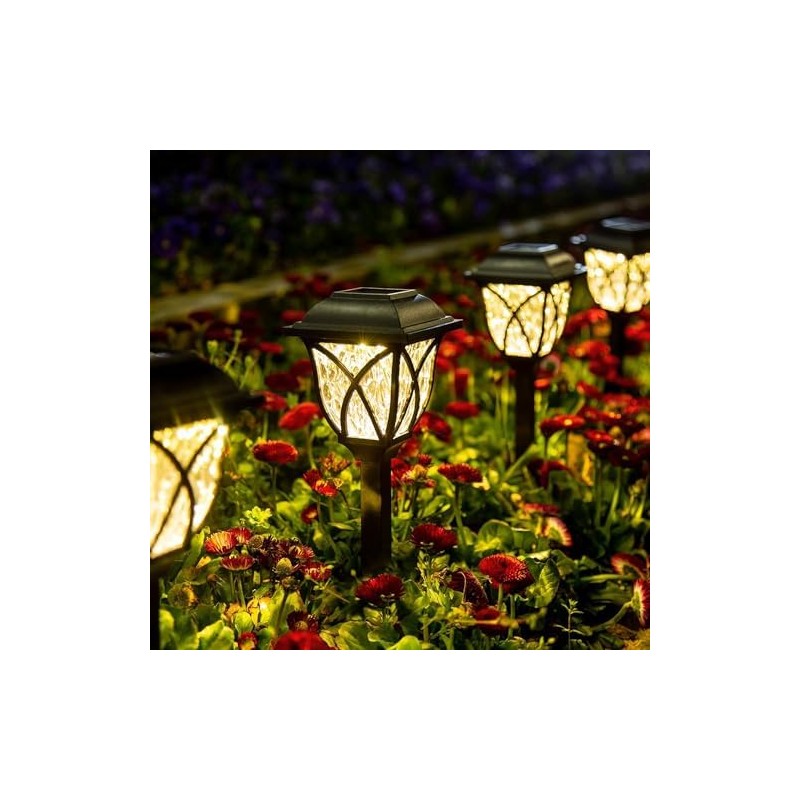 BYCRAY Juego de 6 luces solares para caminos de jardín,