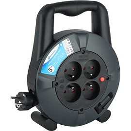 Electraline 28907 Household Cable Reel 3 G1 mm² 5 m 4 Sockets 16 A Black