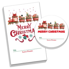 Christmas Stickers for Women Girls Friends, 40 Pcs Xmas to and from Name Tags Stickers, Christmas Round Labels for Xmas Present Wrapping - A02