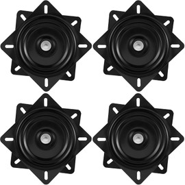 HAKZEON 4 PCS 7 Inches Bar Stool Swivel Plate, Square Heavy Duty Swivel Stool Replacement 360° Rotation Seat Swivel Base Mount Plate for Bar Stool, Home, Office, Black