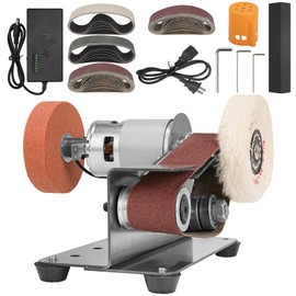 Multifunctional Electric Knife and Tool Sharpener, 7 Adjustable Speed Knife Making Belt Grinder Knife Sharpening System - For Hunting, Serrated & Kitchen Knives, Wood, Plastic, Crafts