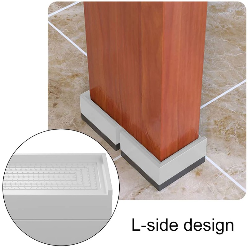 4 x Furniture Risers Bed Risers Square Lift Bed Foot