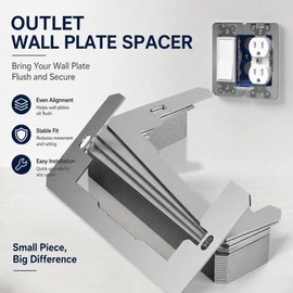 Metal Outlet Spacers for Loose Wall Plates – Flush-Fit Leveling Plates for Electrical Outlets & Switches, 5/10/20-Pack