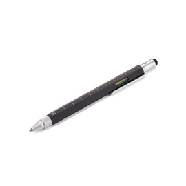 TROIKA Multifunctional Ballpoint Pen CM Inch Ruler Leveler Multi Ballpoint Pen, Construction, Black