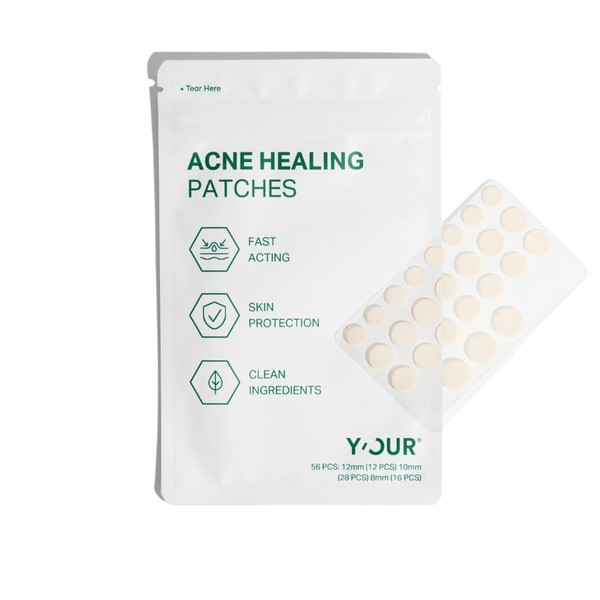 Y'OUR Healing Acne Patches, Hydrocolloid Pimple Patch for Face, Purifies