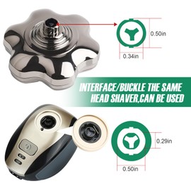 7D Shaver Heads Replacement 7 Blades Bald Head Shaver Replacement Heads Universal Magnetic Replacement Shaver Heads for Most Mainstream Brands (Silver)