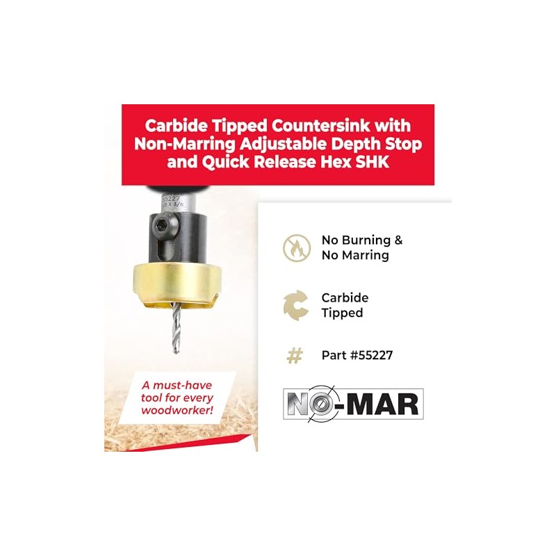 Amana Tool 55227 Carbide Tipped Countersink with No Burning and