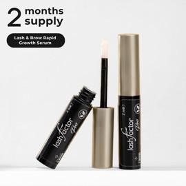 Lashfactor Pro - Lash & Brow Rapid Growth Serum - Eyebrow Serum for Thicker, Healthier Brows & Lash - Eyebrow Growth Serum Fuller Thicker Lashes & Brows - Lash and Brow Daily Care, 2ml (Pack of 2)