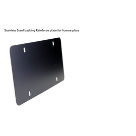 LFPartS Stainless Steel Backing Reinforce Plate for License Plate, Black (Pack of 1)