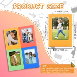 PIAOPIAONIU 12 Pack 3 Inch Magnetic Photo Frame Plastic Table Picture Frame Holder Cute Mini Colorful Photo Display for Home Fridge Office Hold Photos Memo Messages Lists