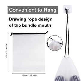 20 PCS Travel Shoe Bag with Drawstring Rope - Transparent Shoe Storage Bags, Water Resistant Shoe Bags for Travelling, Suitcase Organizer Bags, Large Portable Clear Shoes Pouch Organizer