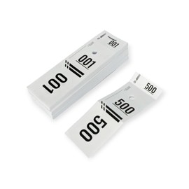 500 Detachable Numbered Cloakroom Tickets – 4.7x1.6 inches Thick Paper 120g/m² – Cloakroom Tickets for Party, Bar, Concert, Festival, Association, Reception – Made in Italy, Economic Format, White