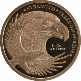 1oz Eagle .999 Fine Copper Round Size: 39mm