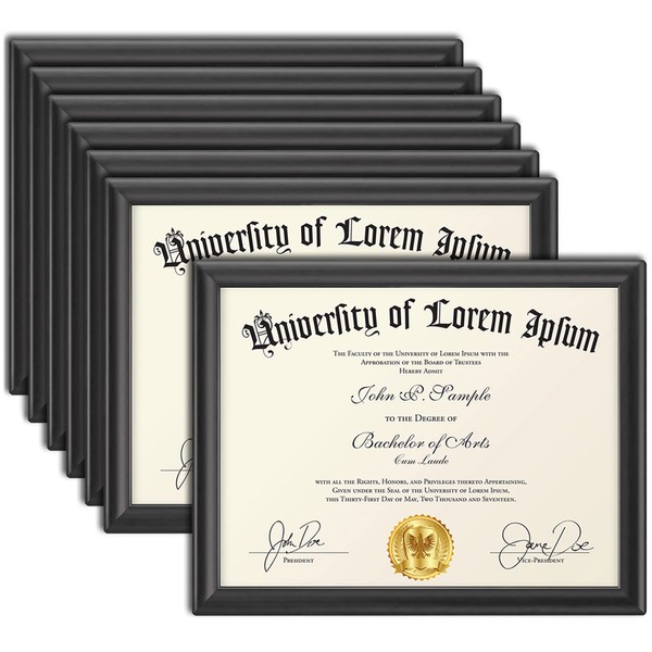 Icona Bay 8.5x11 (22x28 cm) Certificate Frames (Black, 12 Pack), Contemporary Diploma Frames 8.5 x 11, Composite Wood Document Frames for Walls or Table Top, Lakeland Collection