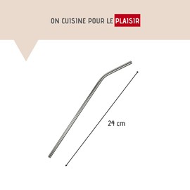 Fackelmann Stainless Steel Curved Straw, Silver, 24 cm
