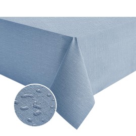 NLMUVW Square Vinyl Tablecloth 100% Waterproof Oil Proof Spill Proof PVC Table Cloth Wipe Clean Table Cover for Kitchen Dining Picnic, Blue, 48 x 48 inch