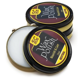 Stone and Clark Premium Neutral Shoe Polish Kit - Nourish and Care Leather Shoes and Boots - Leather Wax Boot Polish for Brilliant Gloss - 16 Grams (Pack - 3)