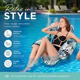 2-Pack Inflatable Pool Lounge Chairs for Adults – Mesh Sling Water Floats for Pool & Beach Relaxing