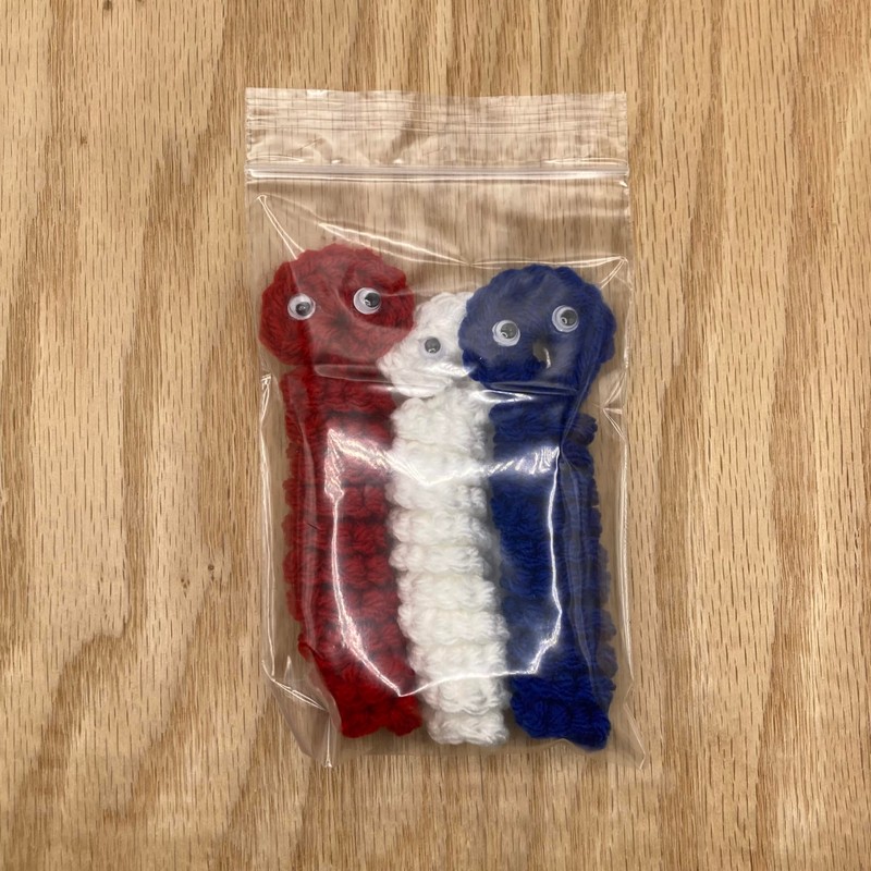Worry Worm 3-Pack, to Celebrate Independance Day!