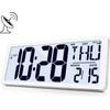 Atomic Clock with Backlight 15" Digital Wall Clock Battery Operated