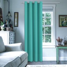 NANWEI Cortinas Blackout con Aislamiento Térmico para Estar/Recámara Ventana, con Ojales en la Parte Superior, Suave 100% Poliéster Tela Impermeable, Reducción Ruido, 1 Paneles (Verde, 52" x 84")