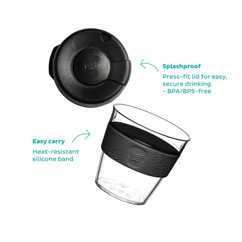 KeepCup Original, Lightweight and Clear Plastic Reusable Coffee Cup with