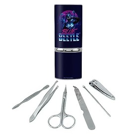 GRAPHICS & MORE Blue Beetle Neon Lights Stainless Steel Manicure Pedicure Grooming Beauty Care Travel Kit