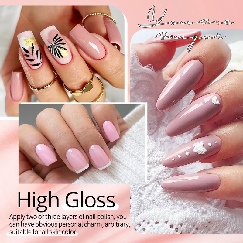 UR SUGAR UV Gel Nagellack Nudefarben Rose, Schellack Nagellack Rose