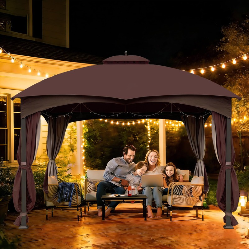 SCOCANOPY Brown Replacement Top Compatible with Lowe's Allen Roth 10X12