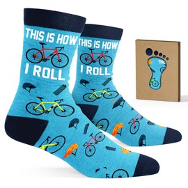 VICRAZY Cycling Socks - Gifts for Cyclists, Best Cycling Socks for Men –, Biking Accessories, Bike Gear, Mountain Bike Accessories, and Funny Biker Gifts for Men Who Love Riding and Adventure