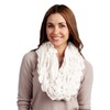 stylesilove Chic Oversized Ruffle Knitted Infinity Scarf (White)