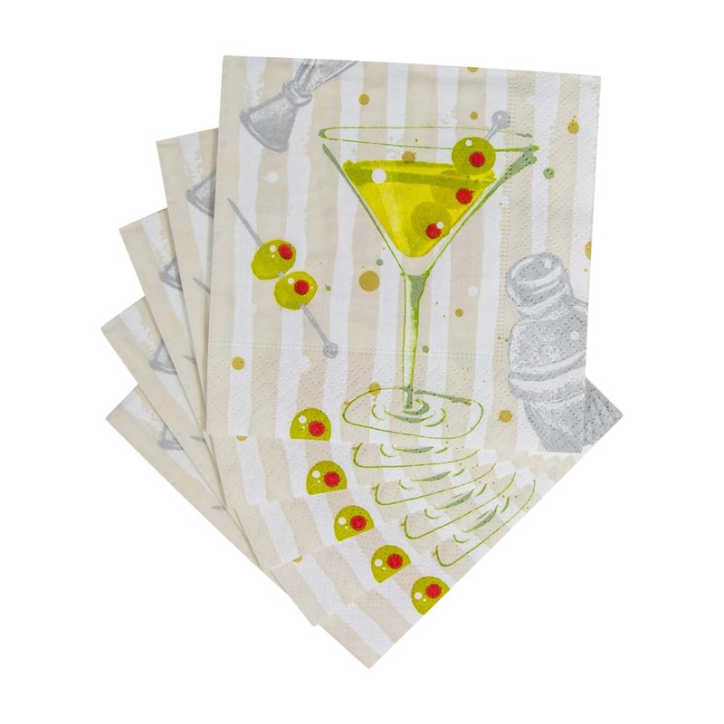 Caspari Speakeasy Cocktail Napkins - 20 Per Package