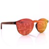 glozzi Women's Sunglasses Polarised UV400 Wood Round with Wooden Temple