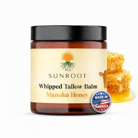 Unscented Whipped Tallow Balm with Manuka Honey – Natural Face & Body Moisturizer (4 oz)