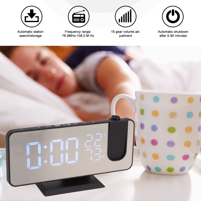 FM Radio LED Digital Smart Alarm Clock LED Digital Projection