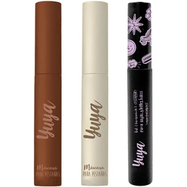 Yuya Trilogía - Máscara 10 Aceites Esenciales Negra+ Máscara 10 Aceites Café + Gel Fijador para Cejas
