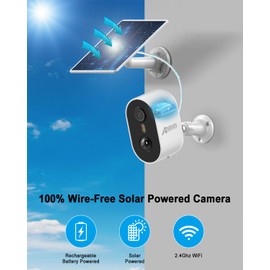 ANRAN 3MP Solar Security Cameras Wireless Outdoor for Home Security, 2K Color Night Vision WiFi Surveillance Home Camera with Solar Panel, Spotlight, PIR Detection, 2-Way Talk, Work with Alexa