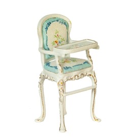Dollhouse Victorian High Chair White 1:24 1.2cm JBM Nursery Baby Furniture