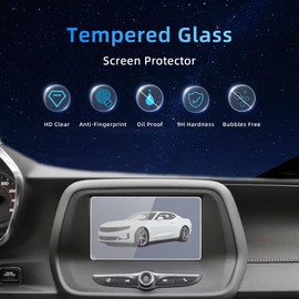xjzshly Tempered Glass Screen Protector Foil Compatible with 2023 2022 2021 2020 2019-2016 Chevy Camaro 1LS 7 Inch Infotainment Display Touchscreen Accessories Protective Film