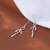 Reffeer Solid 925 Sterling Silver Bow Dangle Earrings for Women