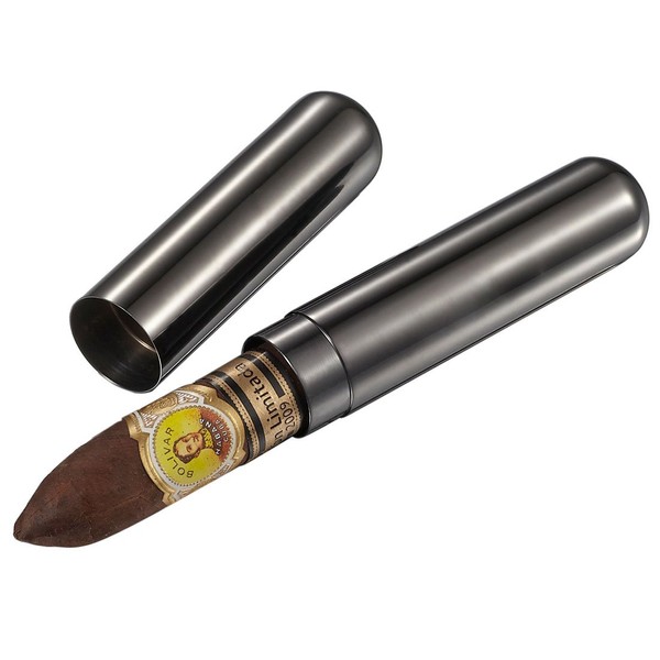 Visol Products Delta 1-Cigar Gunmetal Finish Stainless Steel Cigar Tube - VCASE519