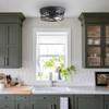 Litaddscen 2 Pack Black Farmhouse Flush Mount Ceiling Light,2-Light Rustic