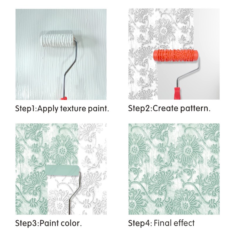 Nichiyo 7'' Texture Roller DIY Decorative Art Pattern Paint Roller