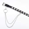 White Fang BT202 Leather Belt, Stylish, Chain, Key Ring, Carabiner,