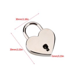 2 Sets Mini Heart Lock, Padlock for Diary, Heart Lock Valentine's Day with Key for Jewellery Box