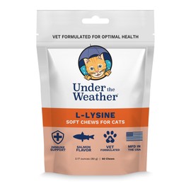 Under the Weather Pet Daily Cat L-Lysine | Boost Immune System Reduce Respiratory Symptoms | Maintain Normal Immune System Response | 60 Star Shaped Soft Chews
