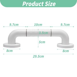 Bathroom Grab Handles with Non-Slip Handle and Luminous Safety Circles, Toilet, Shower, Towel Rail, Seniors and Children, Stair Aid 30 cm